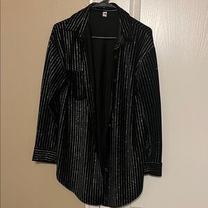 Sparkly lines velvet shirt